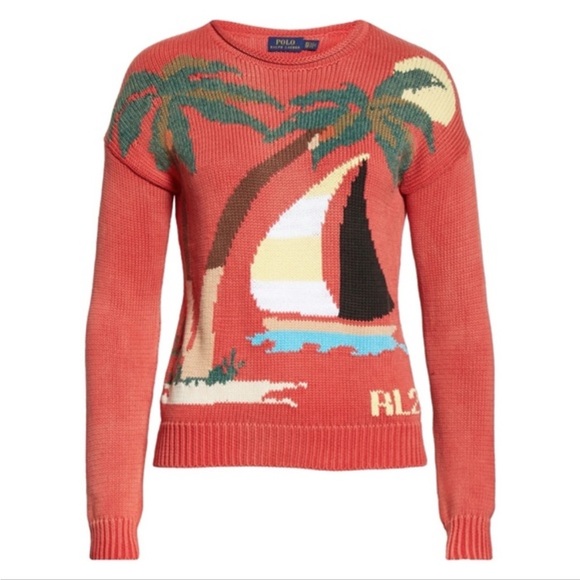 Rare Polo Ralph Lauren Regatta Sail Sweater – Tropical Island Design - Picture 5 of 5